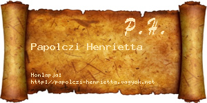 Papolczi Henrietta névjegykártya