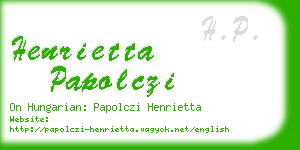 henrietta papolczi business card